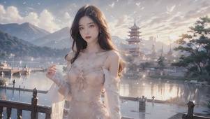 【4K】互动，吊带裙清纯美女