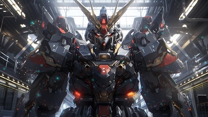 4K暗黑机甲--画师花名的黎伞