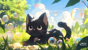 彩虹可爱猫咪