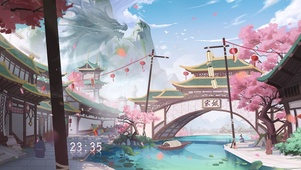 4K古风樱花宋城