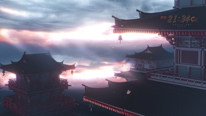 4k 日落天空宏伟中国城