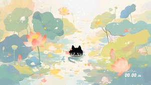 荷塘里的小猫