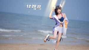 4K沙滩泳装美少女