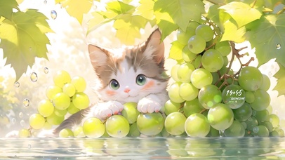 葡萄可爱猫咪
