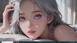 清纯灰发女孩主题