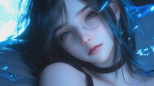 可爱月光下女孩
