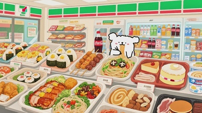 线条小狗吃吃吃的快乐时光