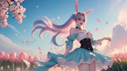 兔耳公主裙动漫女生