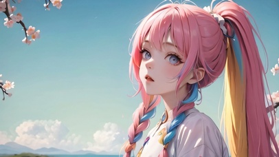 樱花下的彩虹女孩