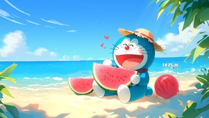 海边乘凉哆啦A梦
