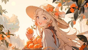 可爱橙子少女