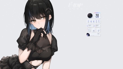 简约黑发女孩