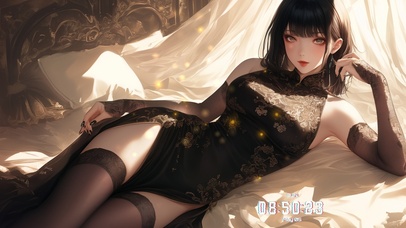 优雅的留海旗袍美女