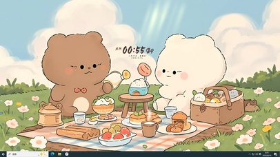 可爱野餐小熊