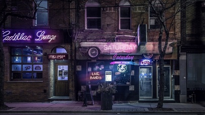 唯美安静夜晚街道