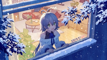 温馨下雪天小屋