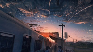 夕阳西下地铁