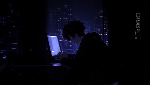 夜晚思考男孩