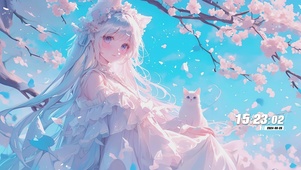 古风美女与猫咪