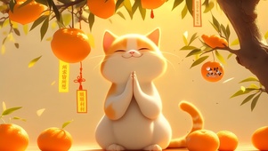 祈福的猫咪