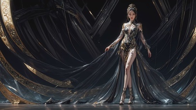 4K,立体，国风汉服少女