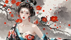水墨美女