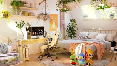 4k 治愈唯美夏日绿植房间