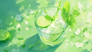 薄荷青桔气泡水