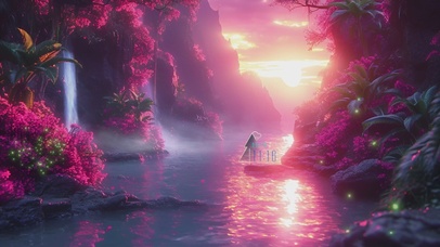 静谧の日落溪热带雨林