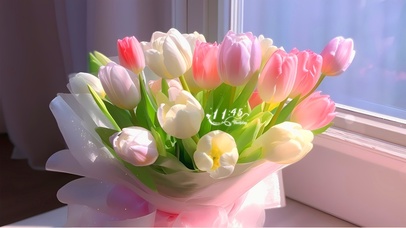 清新桌面郁金香