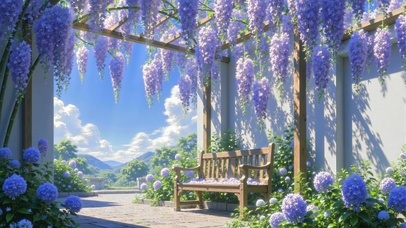 藤廊花憩风清芬