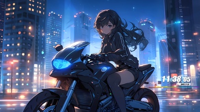 4K酷炫赛博机车少女	