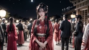 街道汉服美女