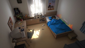 房间男孩可视化音频