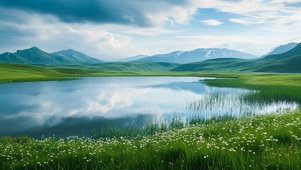 远山草原湖泊