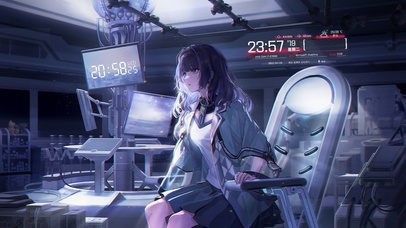 太空飞船操控室少女