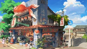 4K唯美治愈国风动漫街道