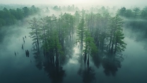 绿色护眼水杉林