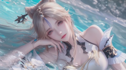 眨眼动态-水中女孩