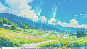 绿色治愈AI护眼插画-桌面主题