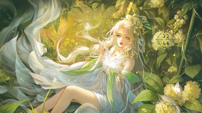 唯美古风草药少女