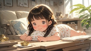 慵懒午后女孩