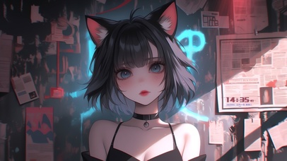 可爱时尚猫耳女孩