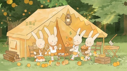 果园中露营野餐