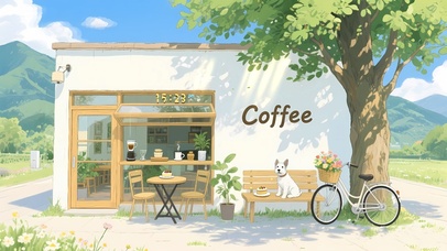 治愈 街道咖啡店