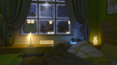 窗外大雪温暖房间