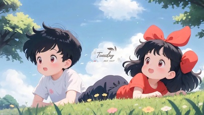 草地上的情侣