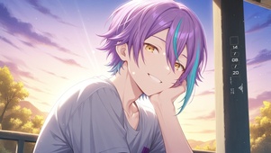唯美夕阳男孩