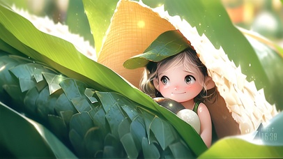 藏在粽子龙舟里的小女孩