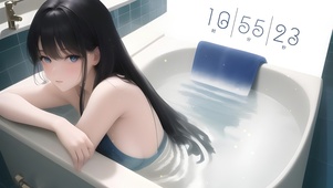 唯美水中长发少女